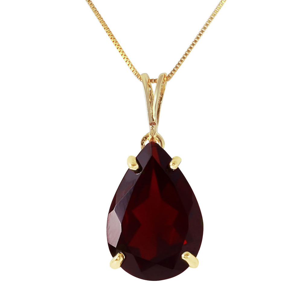 14K. SOLID GOLD NECKLACE WITH NATURAL GARNETS (Yellow Gold) - Picture 3 of 3